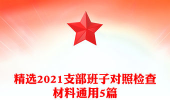 精選2021支部班子對照檢查材料通用5篇