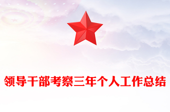 領導干部考察三年個人工作總結(jié)