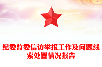 紀委監(jiān)委信訪舉報工作及問題線索處置情況報告