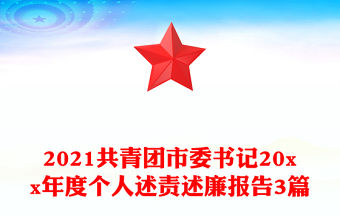 2021共青團市委書記20xx年度個人述責述廉報告3篇
