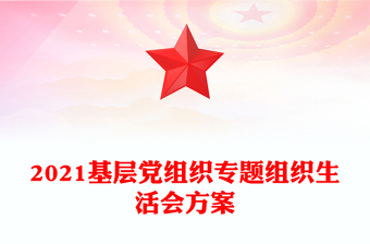 2021基層黨組織專題組織生活會方案