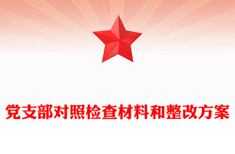 黨支部對(duì)照檢查材料和整改方案