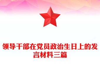 領導干部在黨員政治生日上的發(fā)言材料三篇