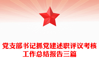 黨支部書記抓黨建述職評議考核工作總結報告三篇
