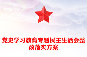 黨史學(xué)習(xí)教育專題民主生活會整改落實(shí)方案