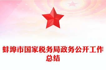 蚌埠市國(guó)家稅務(wù)局政務(wù)公開工作總結(jié)