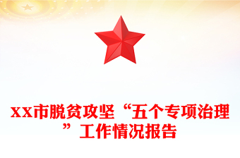 XX市脫貧攻堅“五個專項治理”工作情況報告