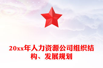 20xx年人力資源公司組織結構、發展規劃