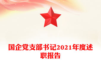 國企黨支部書記2021年度述職報告