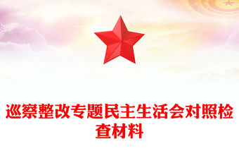 巡察整改專題民主生活會對照檢查材料