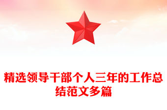 精選領(lǐng)導(dǎo)干部個(gè)人三年的工作總結(jié)范文多篇