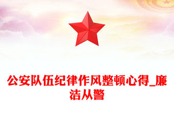 公安隊伍紀律作風整頓心得_廉潔從警