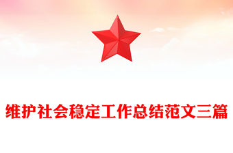 維護社會穩定工作總結范文三篇