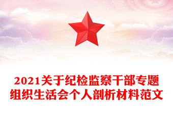 2021關(guān)于紀(jì)檢監(jiān)察干部專題組織生活會(huì)個(gè)人剖析材料范文