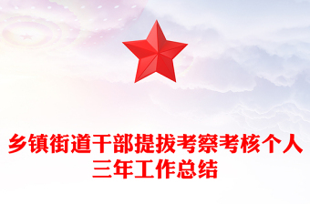 鄉(xiāng)鎮(zhèn)街道干部提拔考察考核個人三年工作總結(jié)