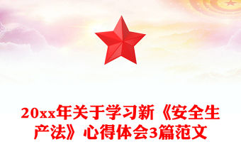 20xx年關(guān)于學(xué)習(xí)新《安全生產(chǎn)法》心得體會3篇范文