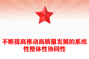 不斷提高推動高質量發展的系統性整體性協同性PPT總書記重要論述課件(講稿)