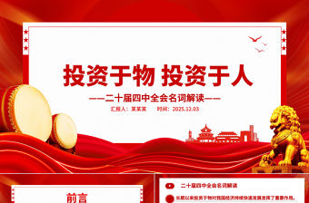 投資于物投資于人PPT二十屆四中全會名詞解讀