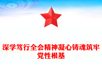 深學篤行全會精神凝心鑄魂筑牢黨性根基PPT黨課下載(講稿)