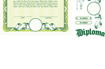 绿色矢量国外授权证书设计