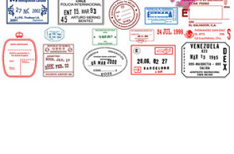 各國(guó)簽證印章矢量