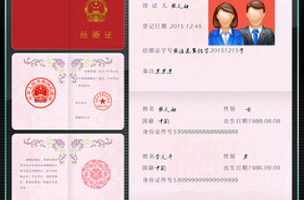 超高清結婚證ps分層設計