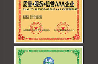 中国绿色环保产品证书质量服务优质企业证书