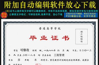 教育部普通高等學(xué)校大學(xué)畢業(yè)證書模板