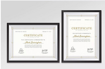 金色防伪底纹公司授权证书荣誉证书设计模板