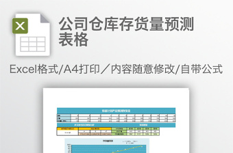 公司倉庫存貨量預(yù)測表格