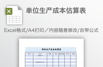 單位生產(chǎn)成本估算表