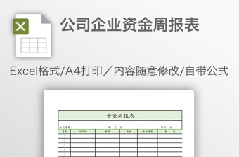 公司企业资金周报表