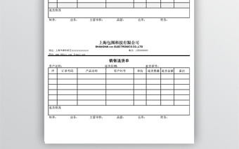 銷售退貨單表格模板Excel