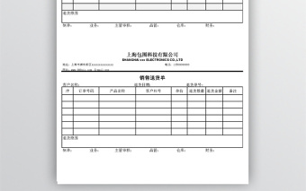 销售退货单表格模板Excel