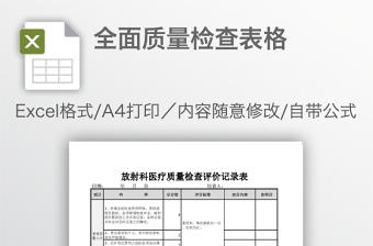 全面質量檢查表格