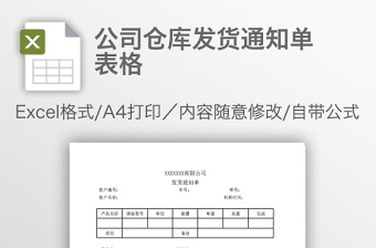 公司倉庫發(fā)貨通知單表格