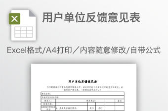 用戶單位反饋意見表