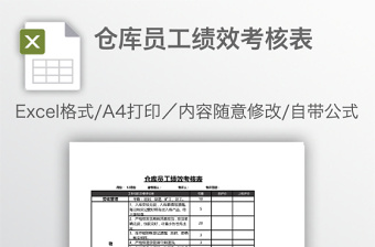 2022倉(cāng)庫(kù)員工績(jī)效考核表