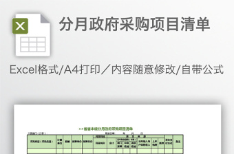 分月政府采購項(xiàng)目清單