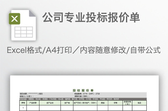 公司专业投标报价单