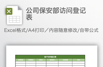 公司保安部訪問(wèn)登記表