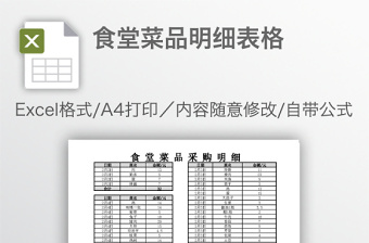 食堂菜品明細(xì)表格