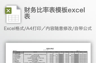 財務比率表模板excel表