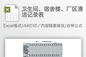 衛(wèi)生間、宿舍樓、廠區(qū)清潔記錄表