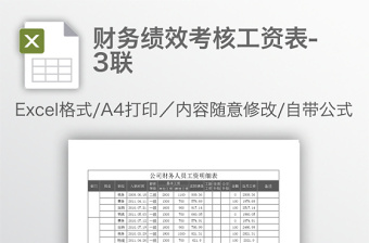財(cái)務(wù)績效考核工資表-3聯(lián)