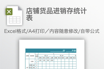 店鋪貨品進銷存統(tǒng)計表