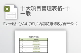 十大項目管理表格-十一聯(lián)