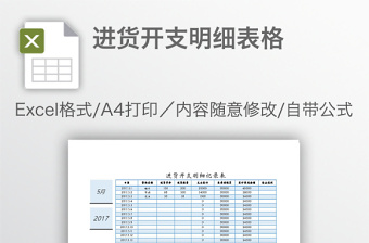 進貨開支明細表格