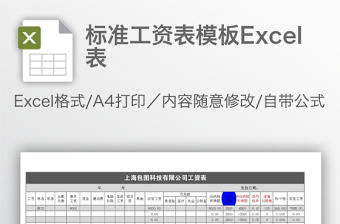 標(biāo)準(zhǔn)工資表模板Excel表