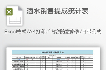 2022酒水销售表格